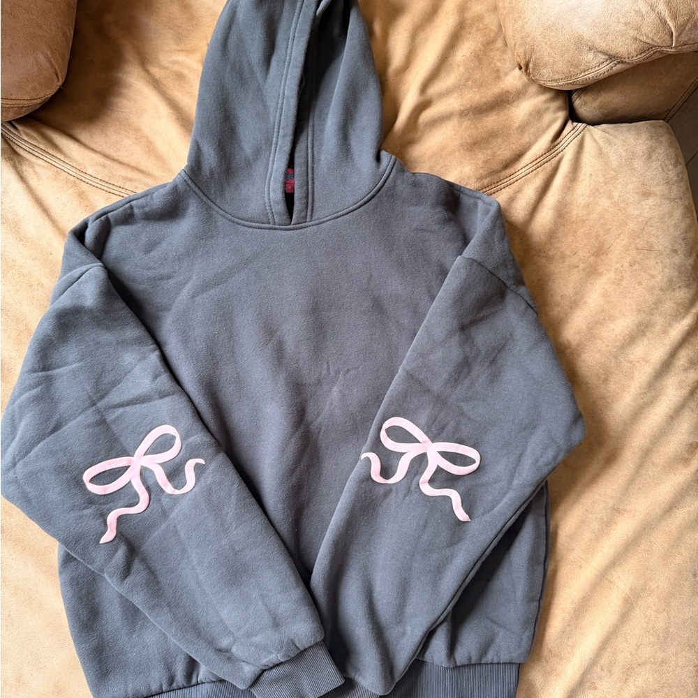 Edikted Gray Hoodie with Pink Label